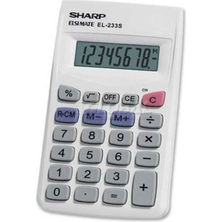SHARP ELECTRONICS Sharp® 8-Digit Pocket Calculator, EL233SB, 2-1/4" X 3-3/4" X 1/2", Grey/White EL233SB